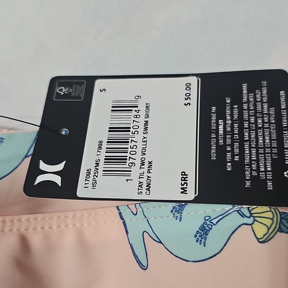 Hurley Men's Light Pink Swim Shorts Skeleton Cocktail Size Small New - Picture 4 of 8